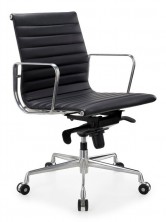 Contempo MB Exec. Front Tilt Mech. Chrome Arms And Base. Std Black Leather